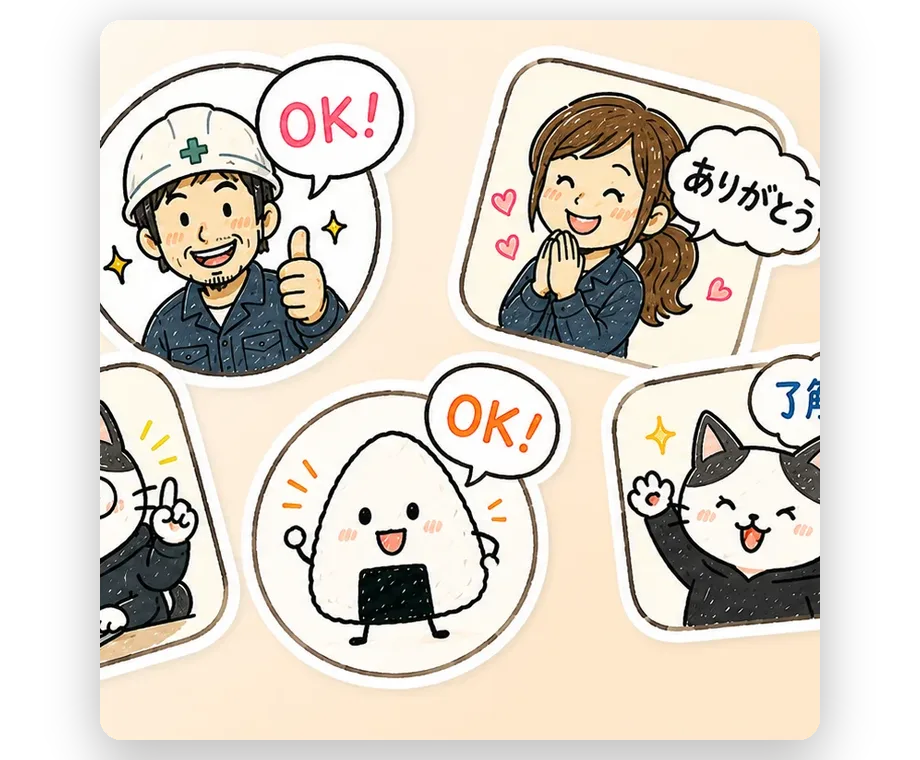 LINEスタンプ制作のサンプル